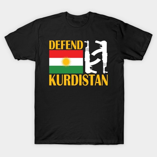 Defend Kurdistan, Kurdish Flag, Kurdistan T-Shirt by Jakavonis